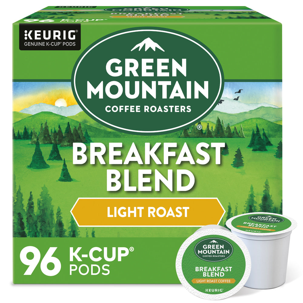 Green Mountain Coffee Single-Serve Coffee K-Cups, Breakfast Blend, Carton Of 4 Cups, Box Of 24 Cartons