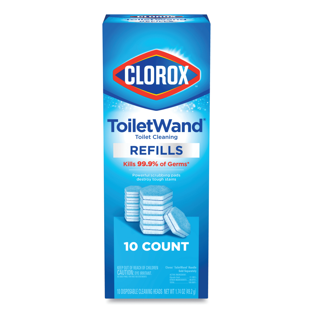 Clorox Disinfecting ToiletWand Refill Heads, 10 Heads Per Pack, Case Of 6 Packs