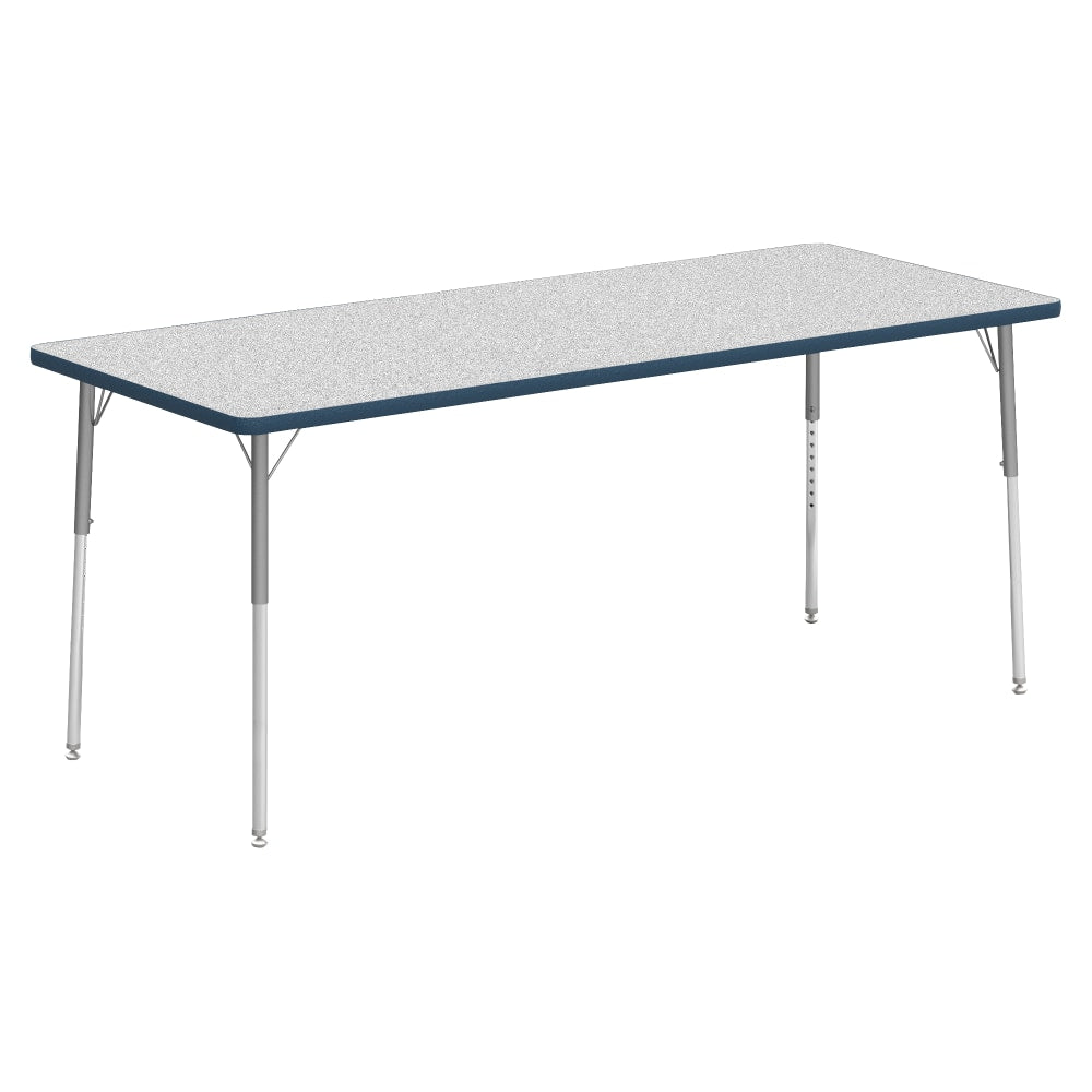 Lorell Classroom Rectangular Activity Table Top, 72inW x 30inD, Gray Nebula/Navy