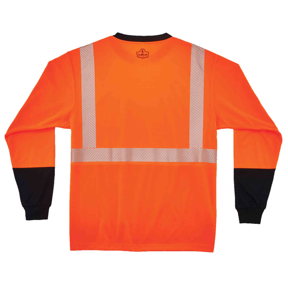 Ergodyne GloWear 8281BK Type R Class 2 Performance Long Sleeve T-Shirt, 3X, Orange