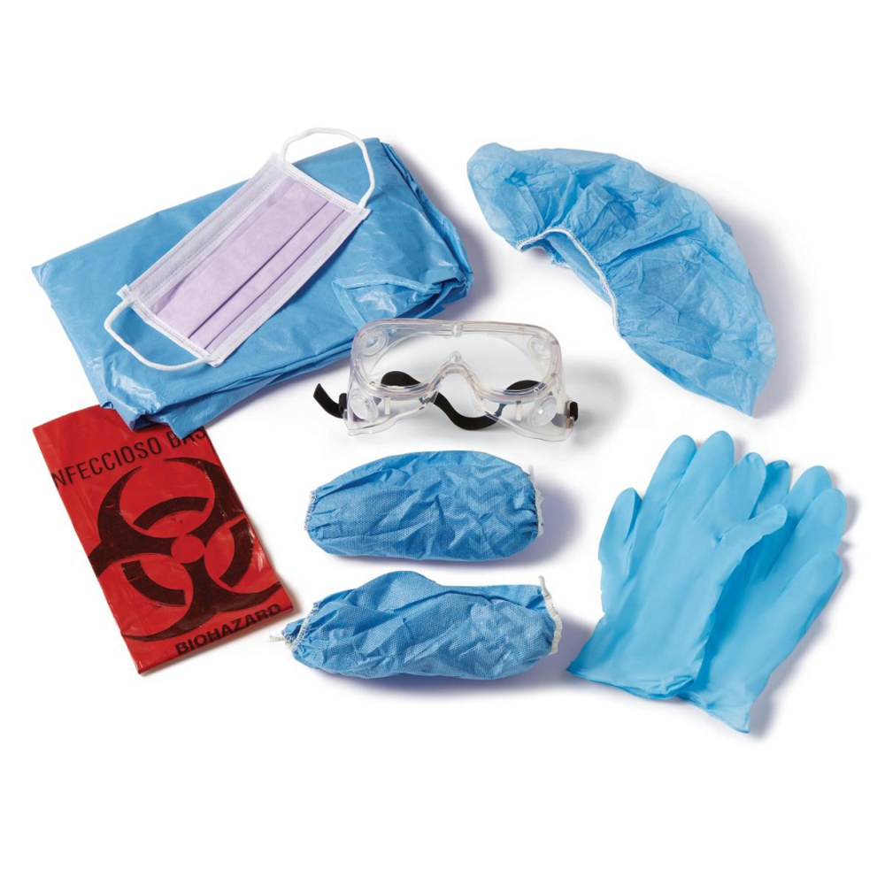 Medline Employee Protection Kits With Goggles, Blue, Pack Of 25 Kits