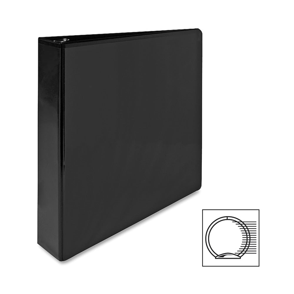 Sparco Premium View 3-Ring Binder, 1 1/2in Round Rings, 96% Recycled, Black