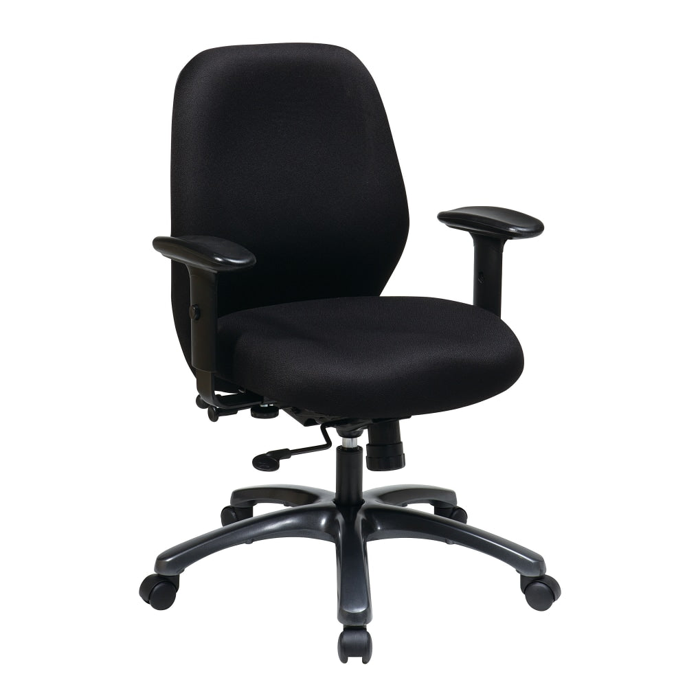 Office Star ProLine II Adjustable Ergonomic Fabric Executive Chair, Black