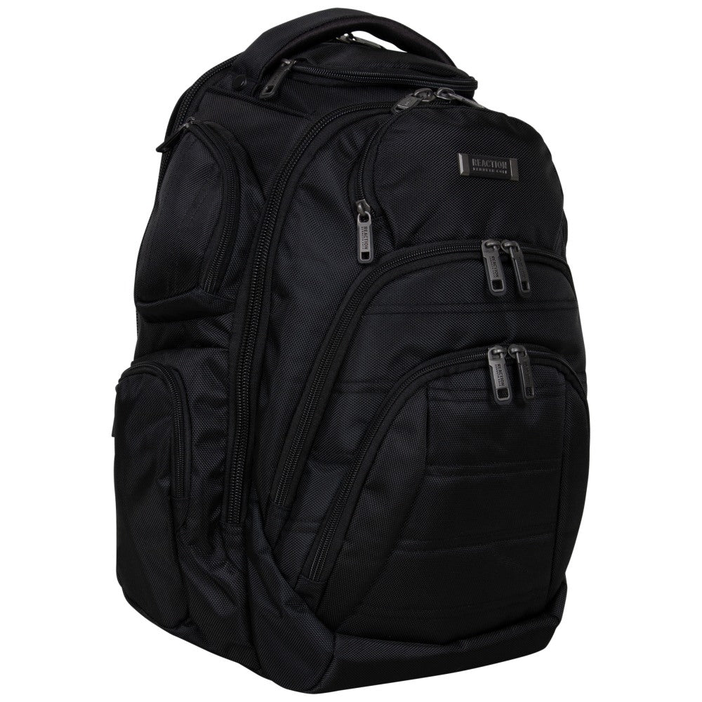 Kenneth Cole Reaction Triple Compartment Business Backpack With 17in Laptop Pocket, Black