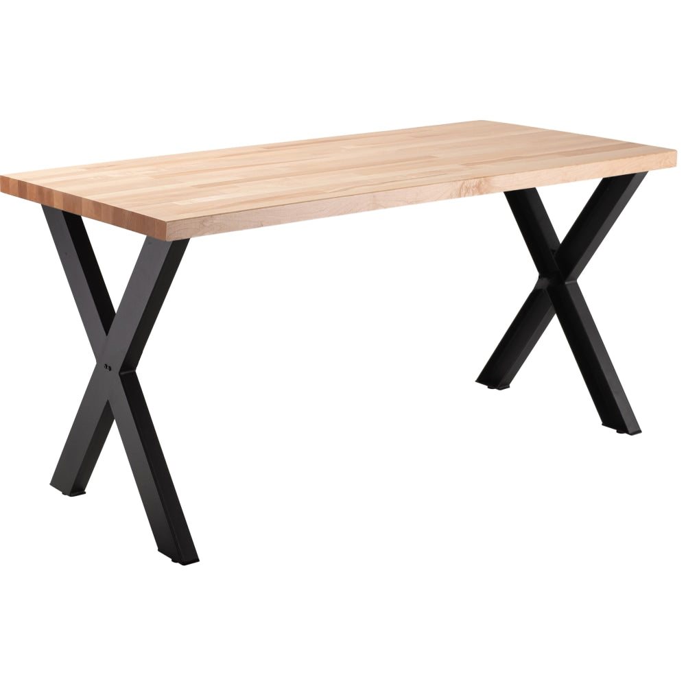 National Public Seating Collaborator Table, 30inH x 30inW x 72inD, Butcherblock Top