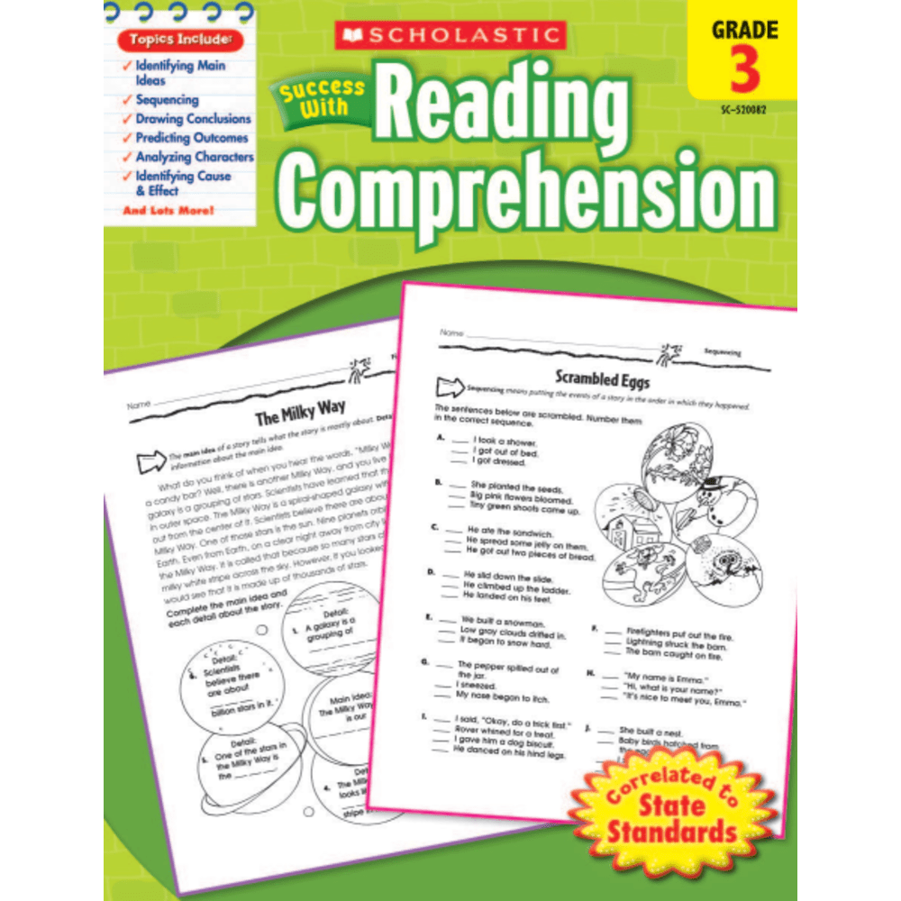 Scholastic Success With: Reading Comprehension Workbook, Grade 3