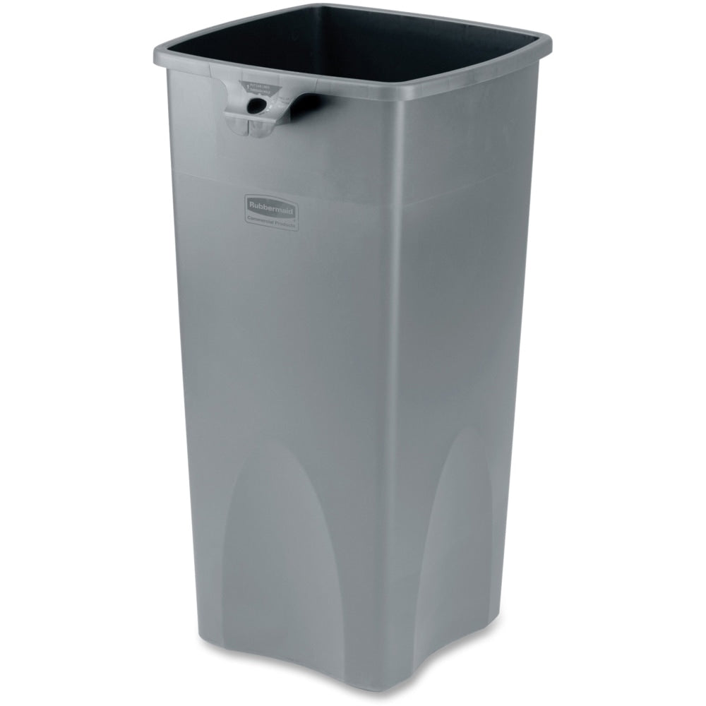 Rubbermaid Square Plastic Trash Container, 23 Gallons, 31inH x 15-1/2inW x 16-1/2inD, Gray