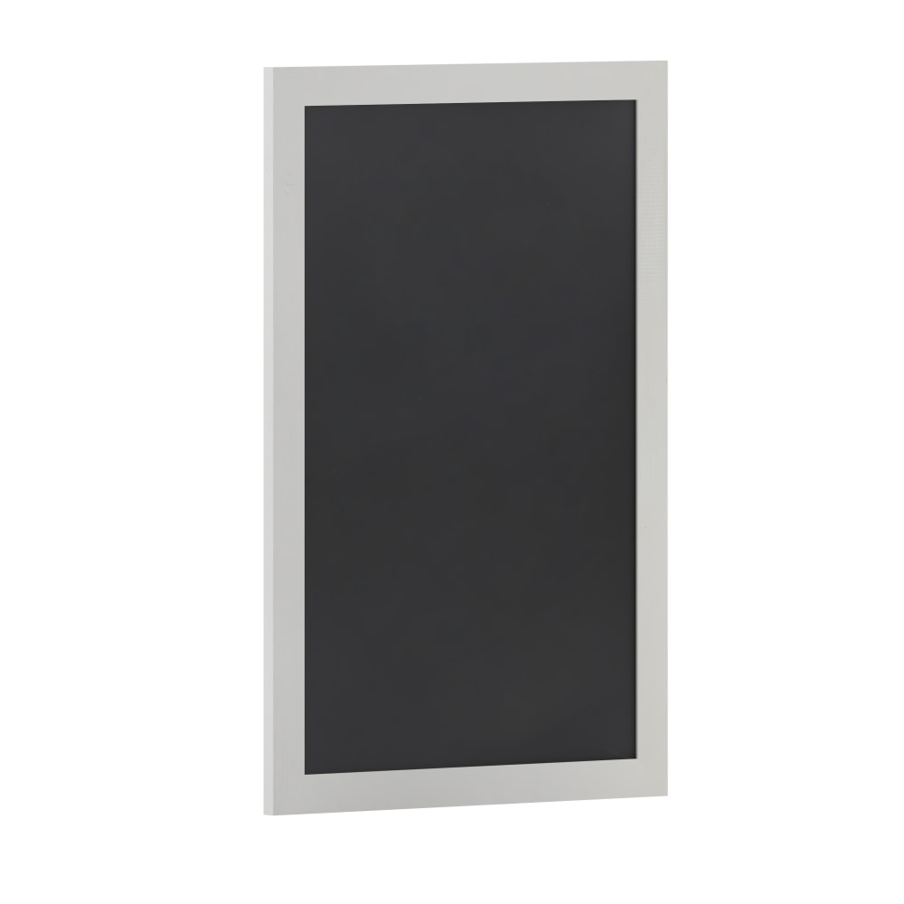 Flash Furniture Canterbury Wall-Mounted Magnetic Chalkboard Sign With Eraser, Porcelain Steel, 36inH x 24inW x 3/4inD, Solid White Frame