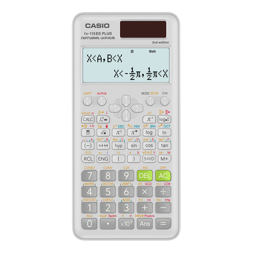 Casio fx-115ES PLUS Natural-V.P.A.M. 2nd Edition Scientific Calculator, White, FX-115ESPLS2-S