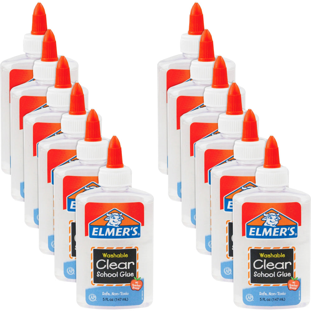 Elmers Washable Clear School Glue. 5 Oz., Pack Of 12