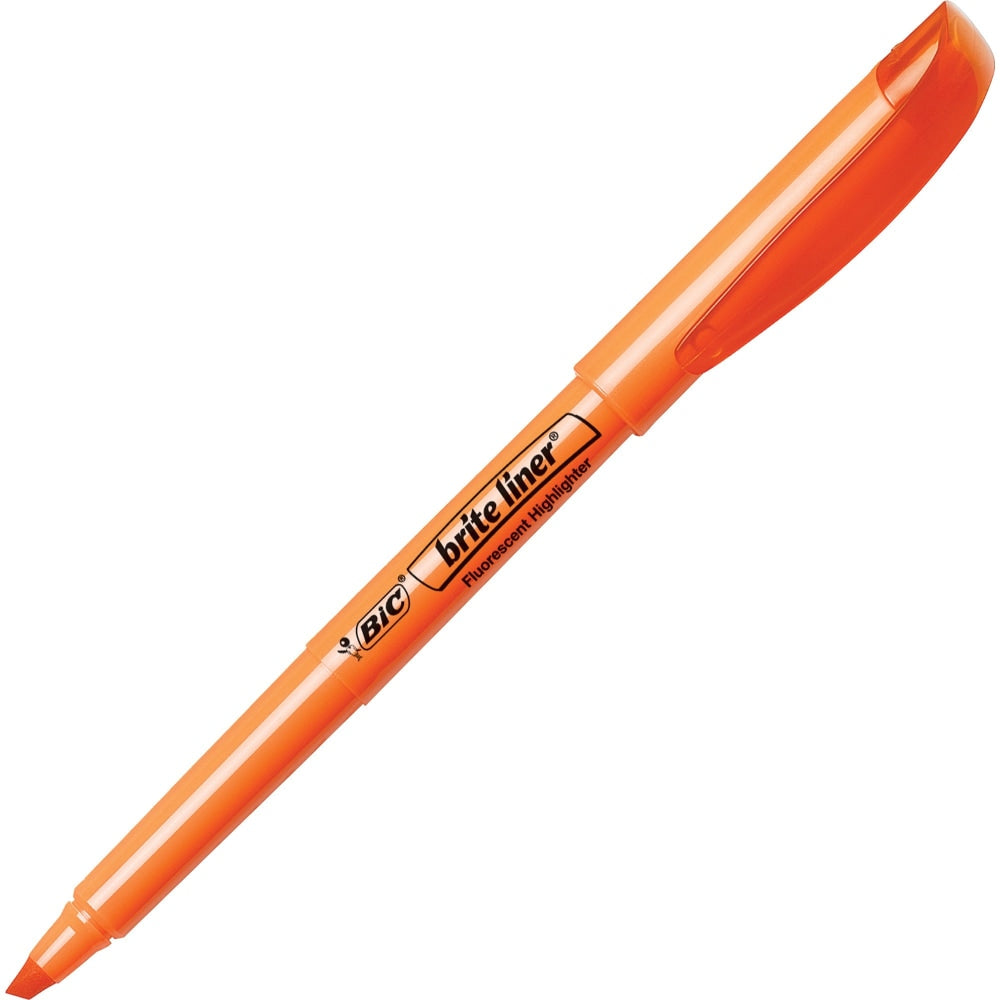 BIC Brite Liner Highlighters, Chisel Point, Orange, Pack Of 12