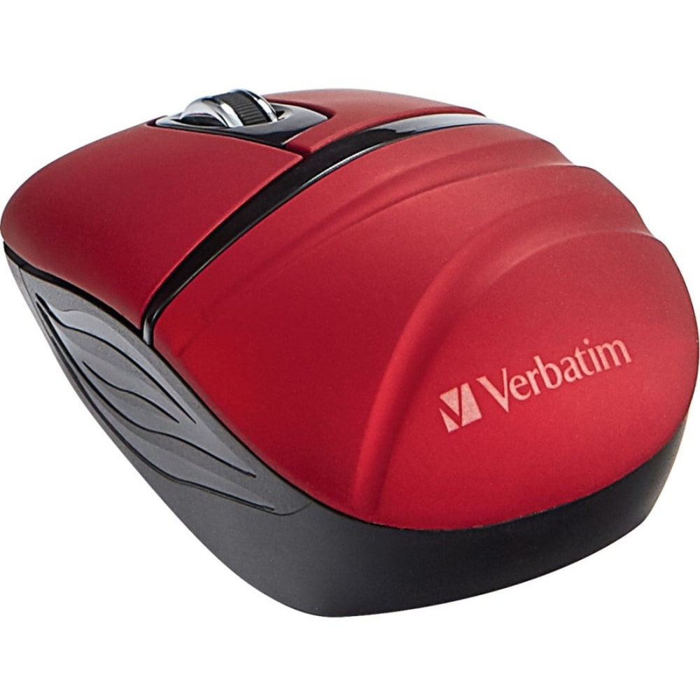 Verbatim Wireless Mini Travel Mouse, Commuter Series - Red - Optical - Wireless - Radio Frequency - 2.40 GHz - Red - 1000 dpi - 3 Button(s)