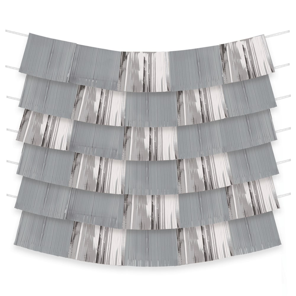 Amscan Decorating Backdrops, 10in x 60in, Silver, Pack Of 9 Backdrops