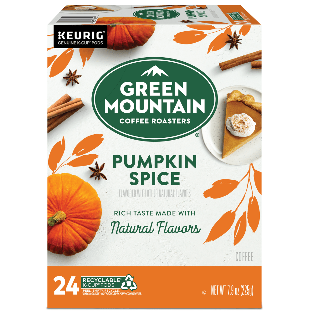 Green Mountain Coffee Single-Serve Coffee K-Cup Pods, Pumpkin Spice, Carton Of 24