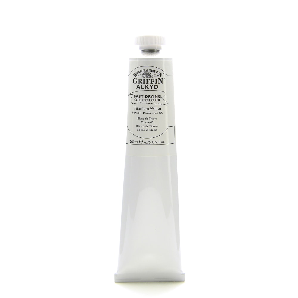 Winsor & Newton Griffin Alkyd Oil Color, 644, 200 mL, Titanium White