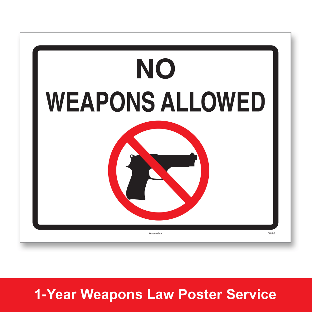 ComplyRight State Weapons Law 1-Year Poster Service, English, North Carolina, 8 1/2in x 11in