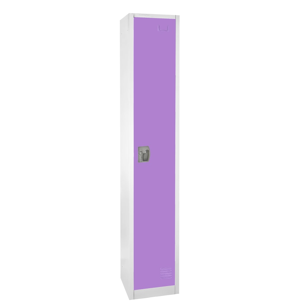 Alpine 1-Tier Steel Lockers, 72inH x 12inW x 12inD, Purple, Set Of 2 Lockers