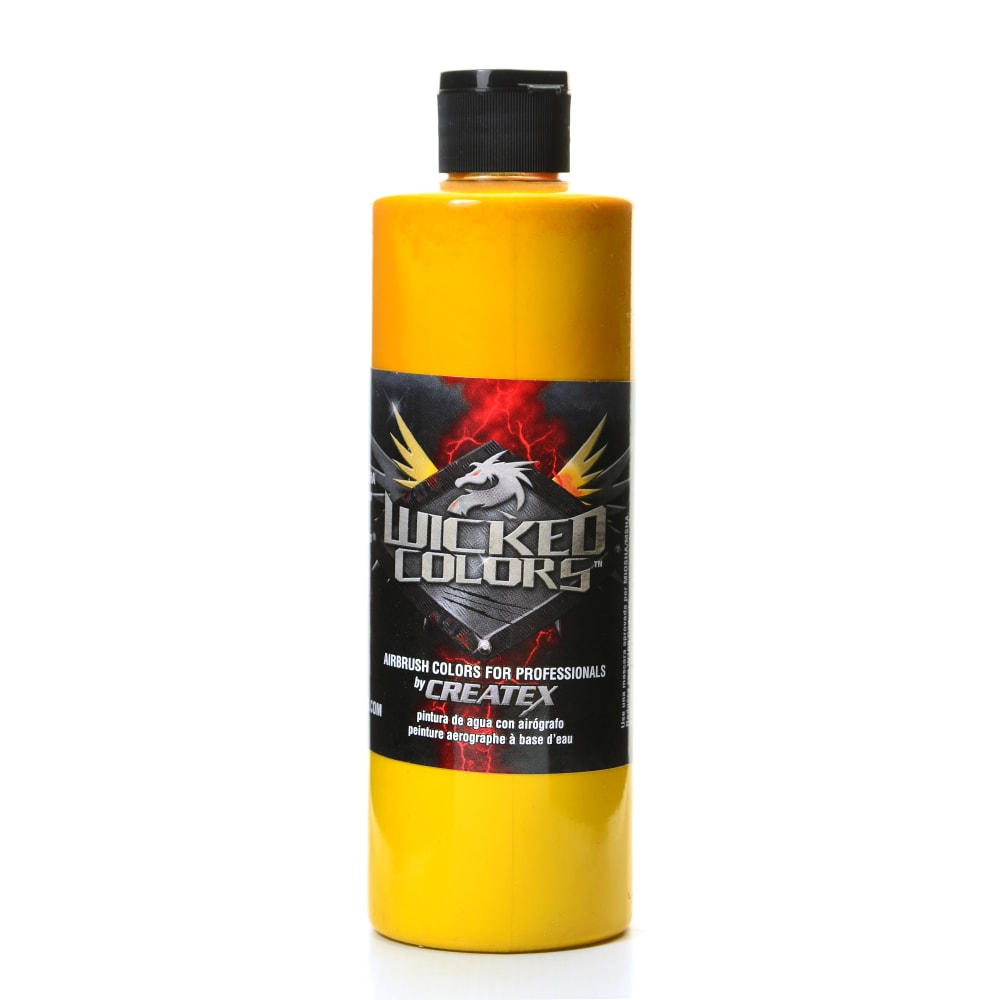 Createx Wicked Colors Airbrush Paint, 16 Oz, Golden Yellow