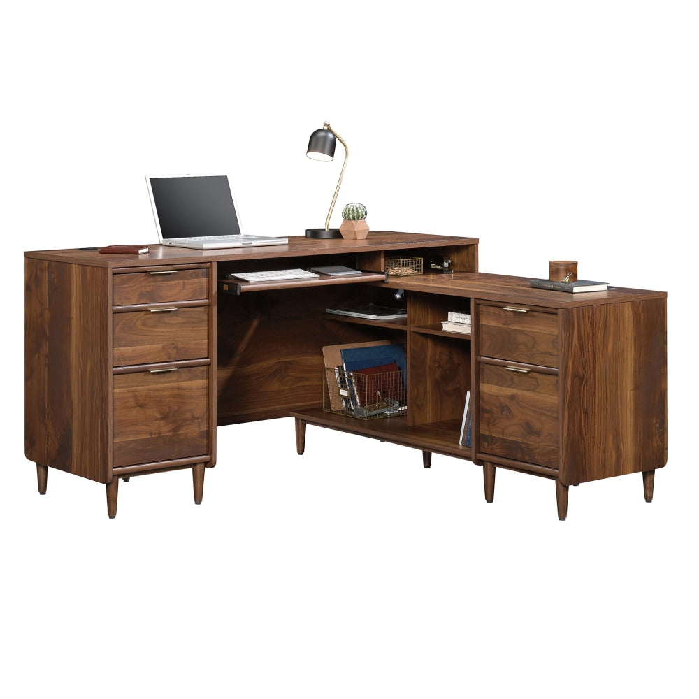 Sauder Clifford Place 59inW L-Shaped Corner Desk, Grand Walnut