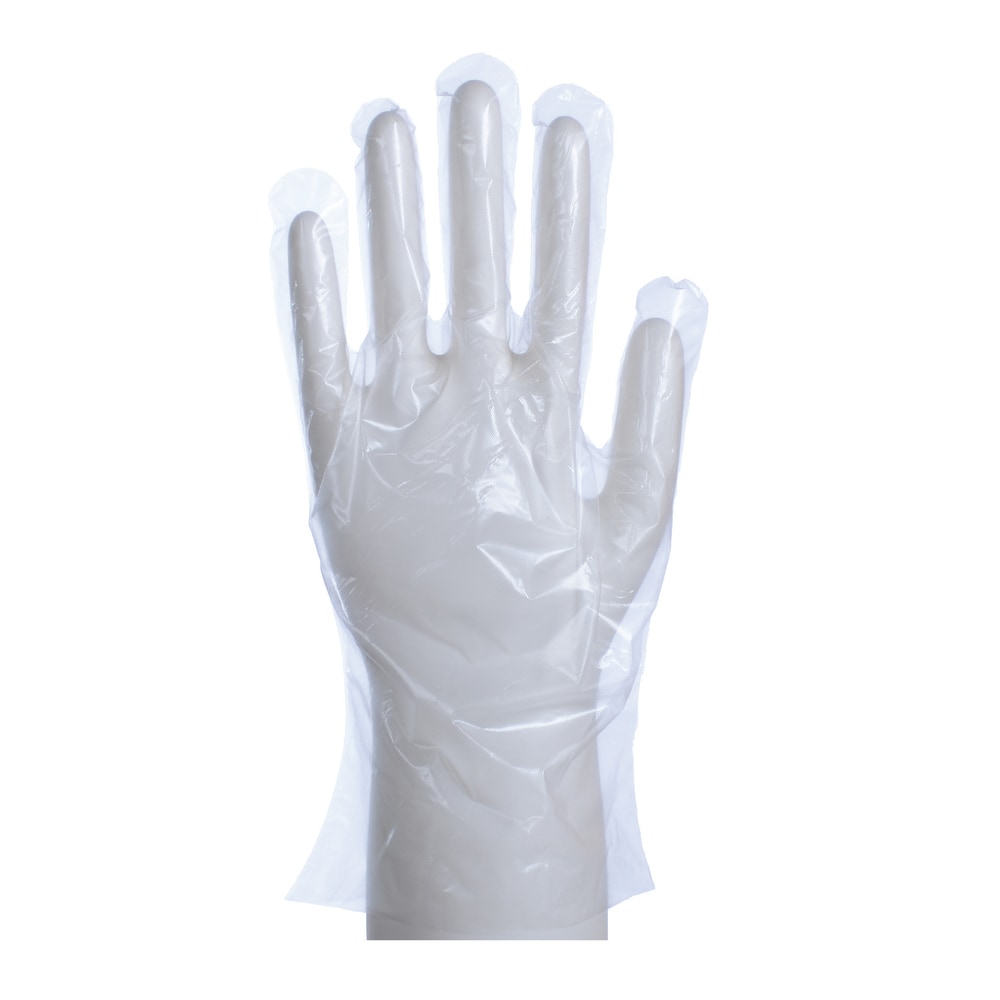 Packaging Dynamics Poly Gloves, Large, 100 Pairs Per Box, Case Of 10 Boxes