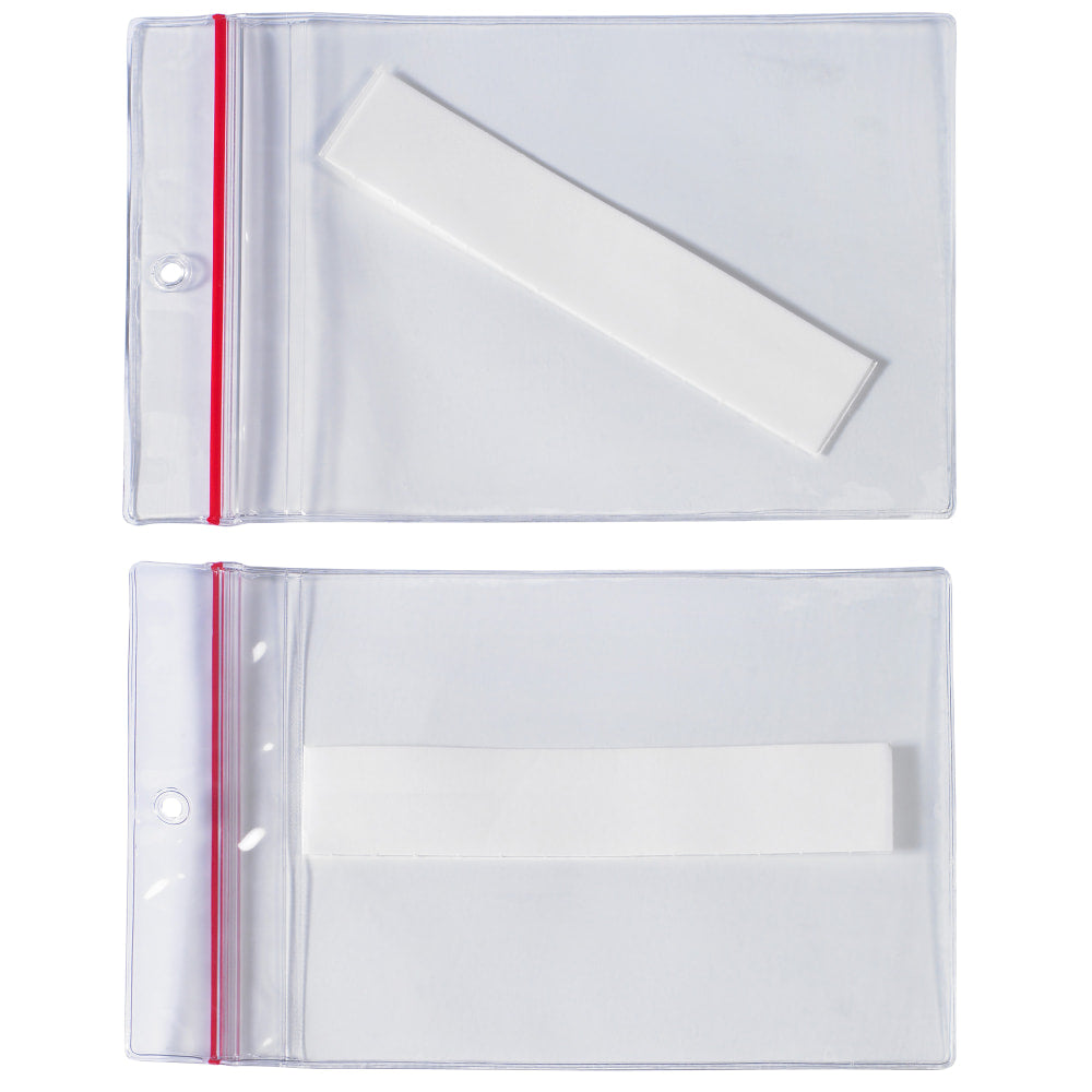 SUPERSCAN Press-On Vinyl Envelopes, Reclosable, 4in x 6in, Clear, Pack Of 25 Envelopes