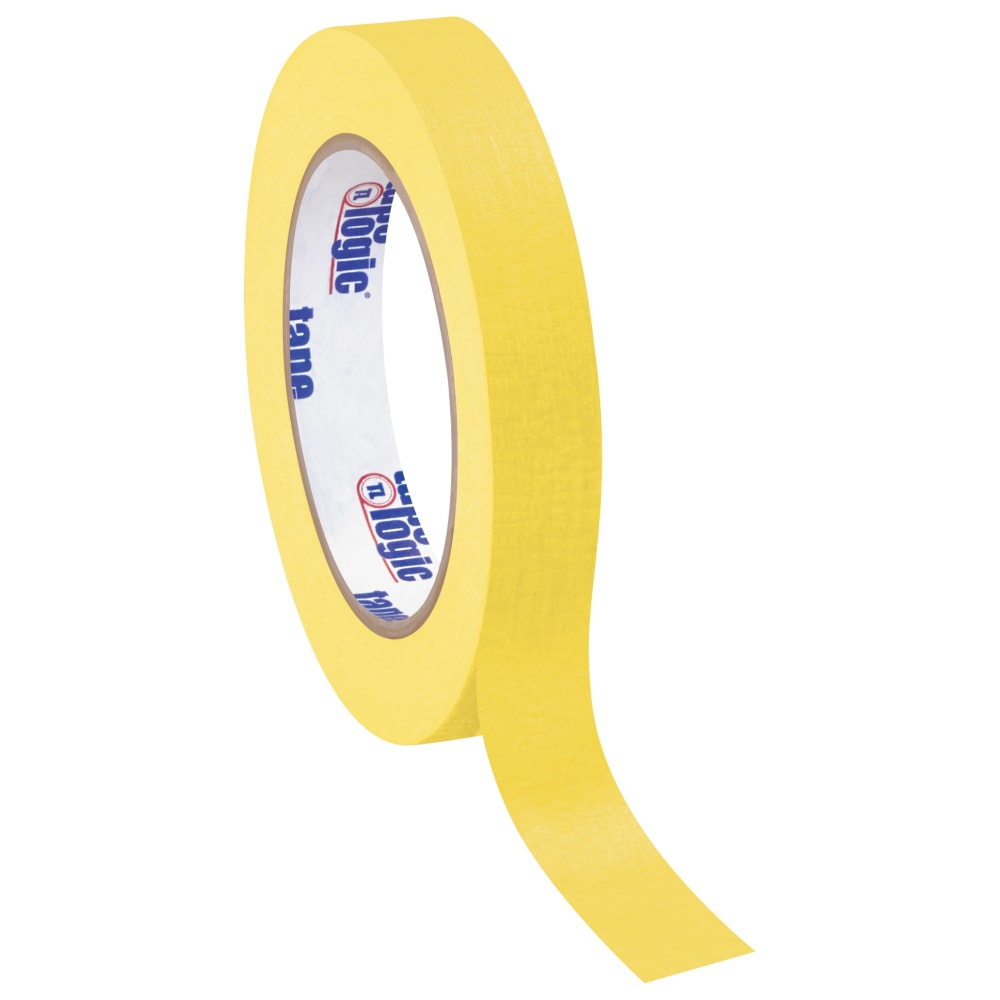 Tape Logic Color Masking Tape, 3in Core, 0.75in x 180ft, Yellow, Case Of 12