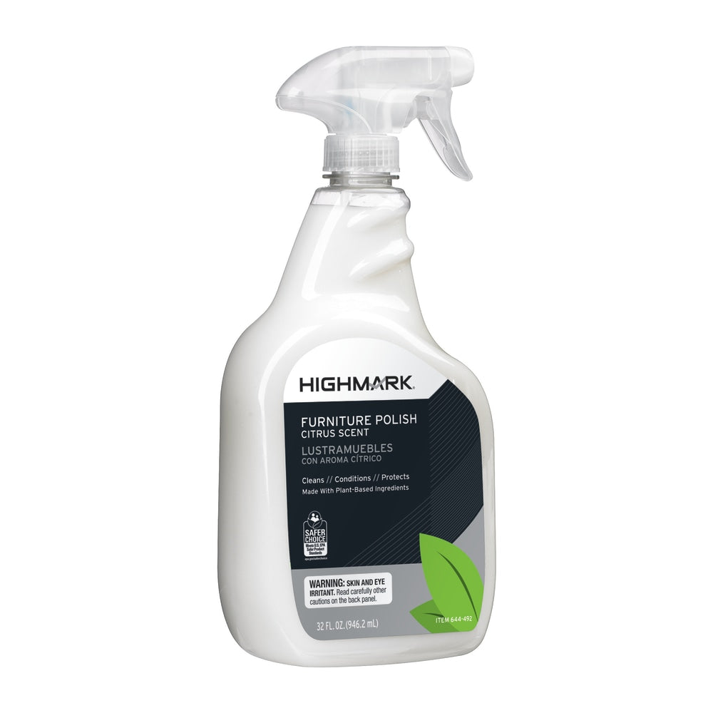 Highmark Furniture Polish Cleaner, Citrus Scent, 32 Oz Bottle