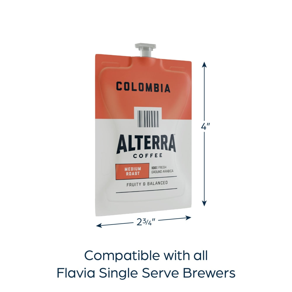 FLAVIA Coffee ALTERRA Single-Serve Coffee Freshpacks, Colombia, Carton Of 100