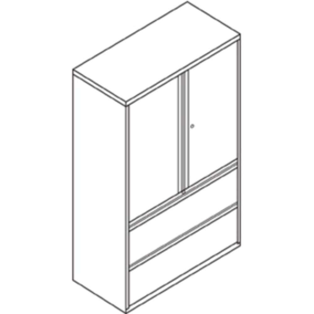 HON 800 Series Storage Cabinet With Lateral File, 42in Wide, Putty