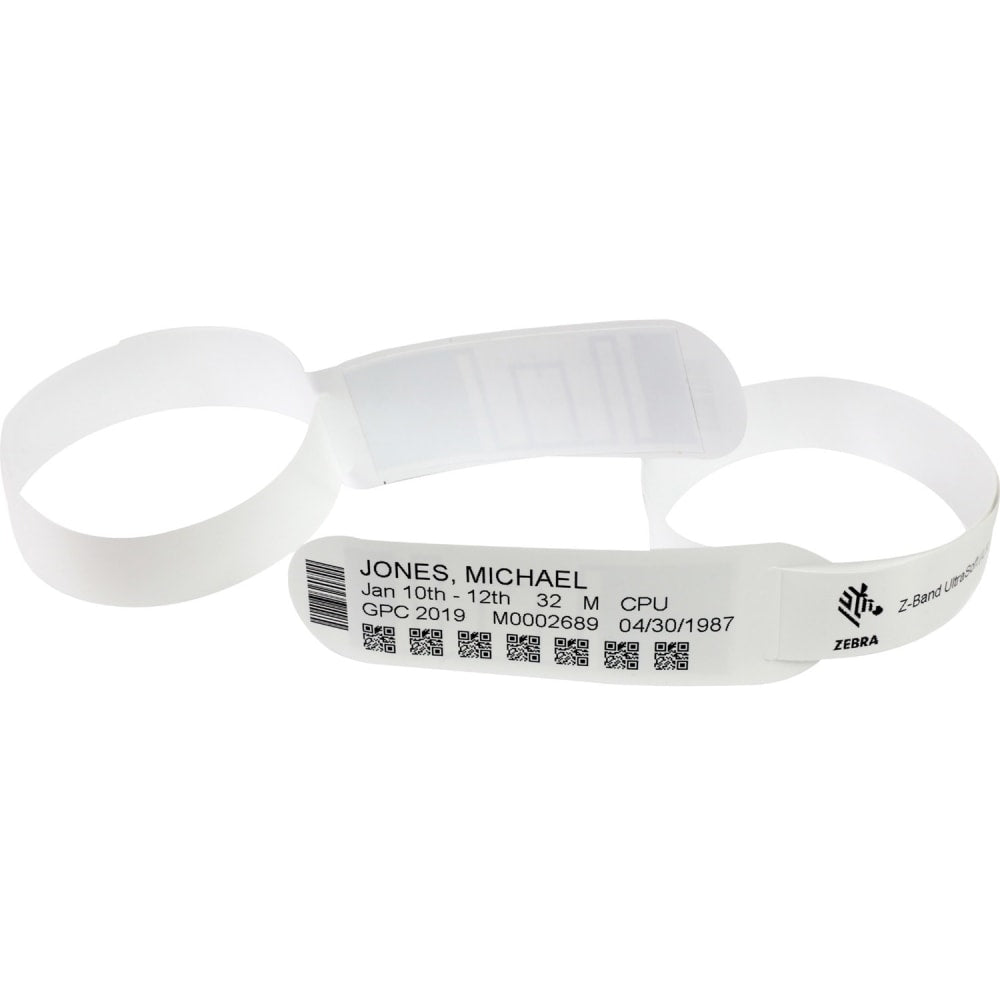 Zebra Z-Band UltraSoft Wristband Cartridge Kit, White