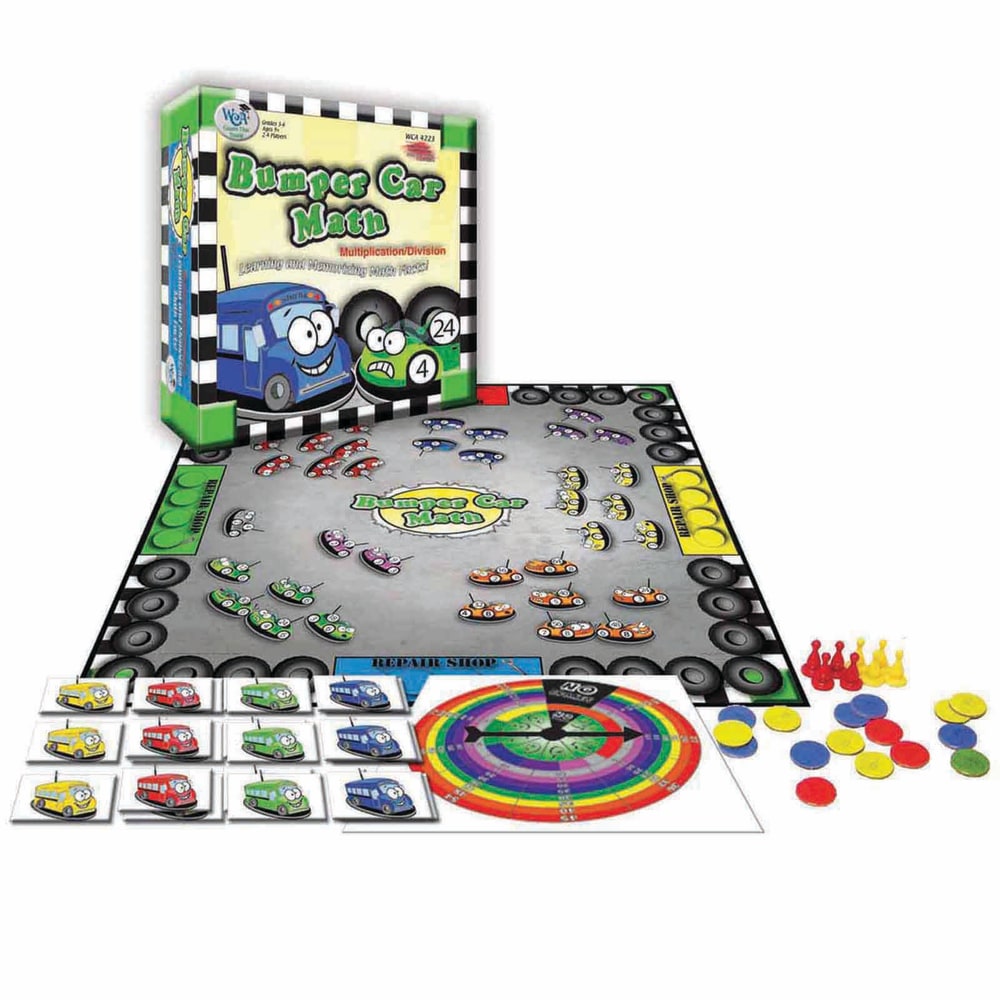 Learning Advantage WCA Games That Teach! Bumper Car Multiplication/Division Math Game, Grades 3-6