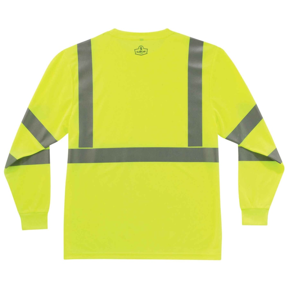 Ergodyne GloWear 8391 Type-R Class 3 Long-Sleeve T-Shirt, X-Large, Lime