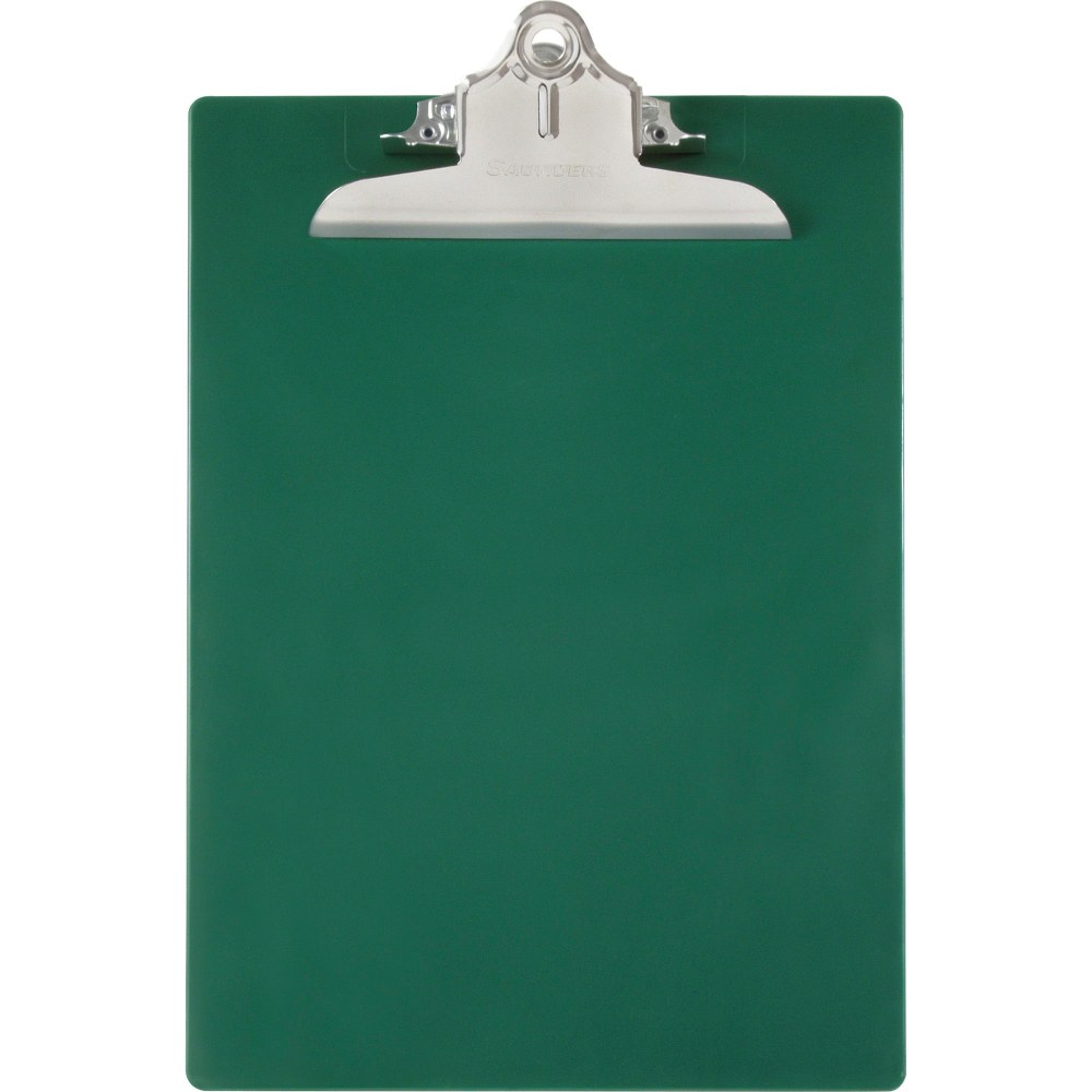 Saunders 96% Recycled Antibacterial Clipboard With Hanging Hole, 13 1/4inH x 9inW x 1 3/4inD, Letter, Green