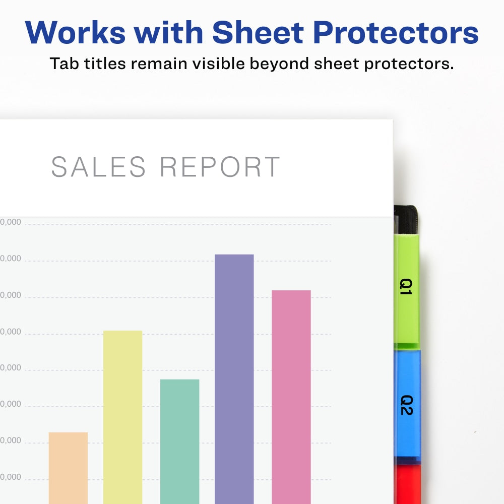 Avery Dividers for 3 Ring Binders, 5-Tab Binder Dividers, Two-Pocket Plastic Binder Dividers, Insertable Big Tab, Multicolor, 1 Set (11906)