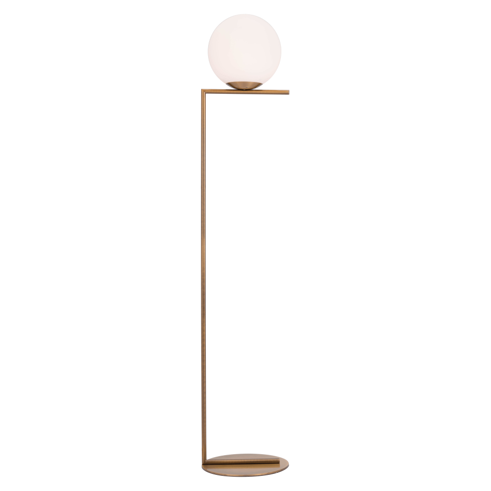 Zuo Modern Belair Floor Lamp, 61inH, Brass Shade/Brass Base