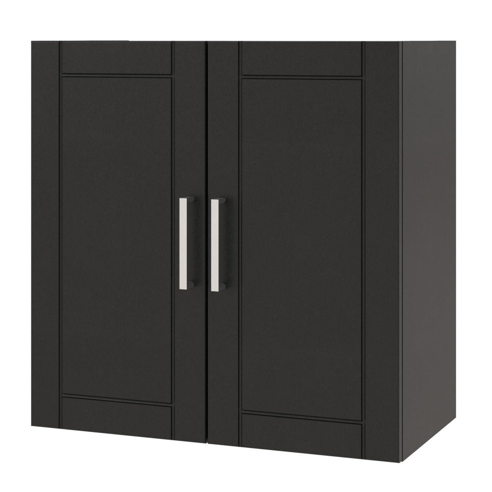 Ameriwood Home Callahan 24in Wall Cabinet, 2 Shelves, Black