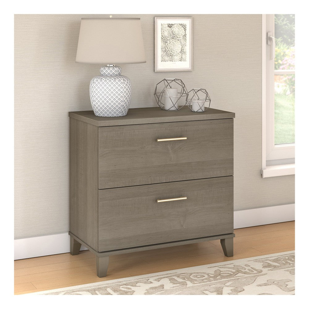 Bush Business Furniture Somerset 29-9/16inW x 21-13/16inD Lateral 2-Drawer File Cabinet, Ash Gray, Standard Delivery