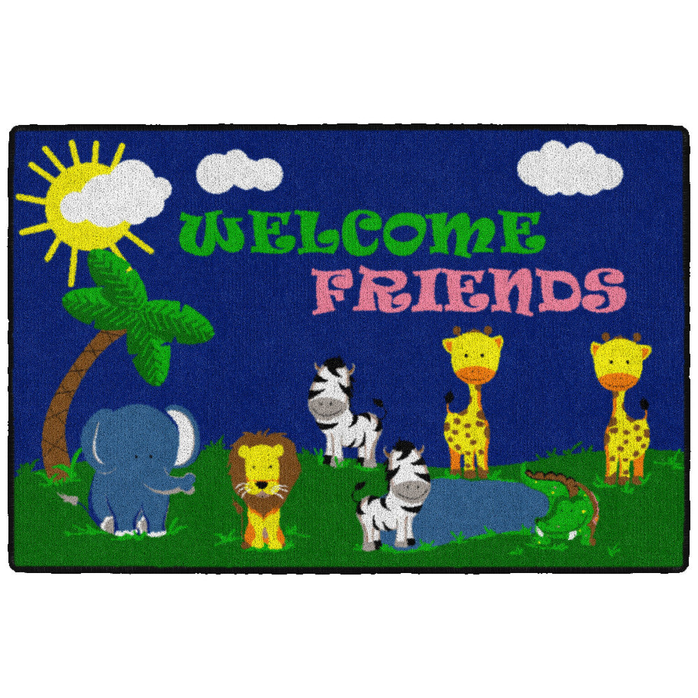 Flagship Carpets Friends Safari Welcome Mat, 2ftH x 3ftW