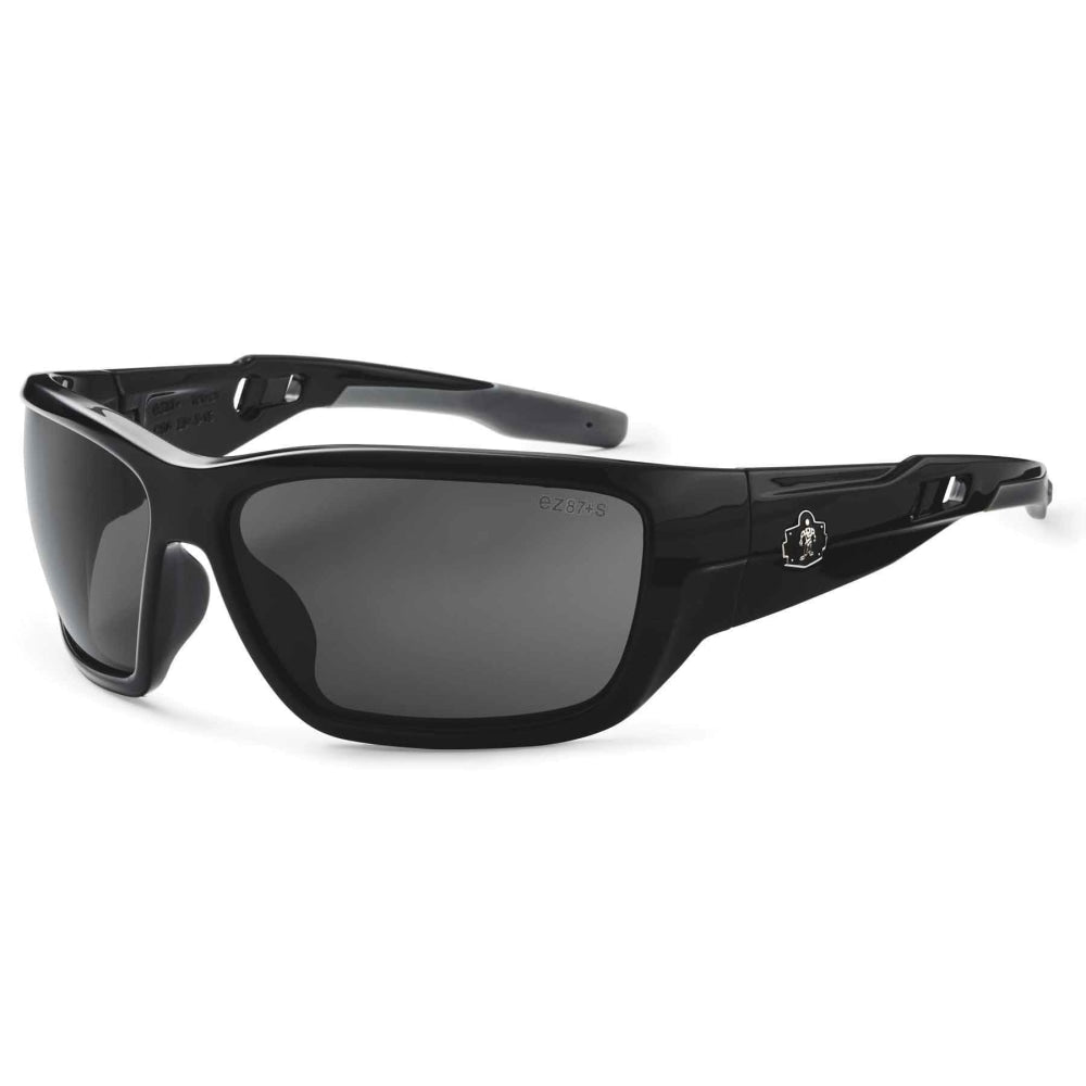 Ergodyne Skullerz Safety Glasses, Baldr, Polarized, Black Frame, Smoke Lens