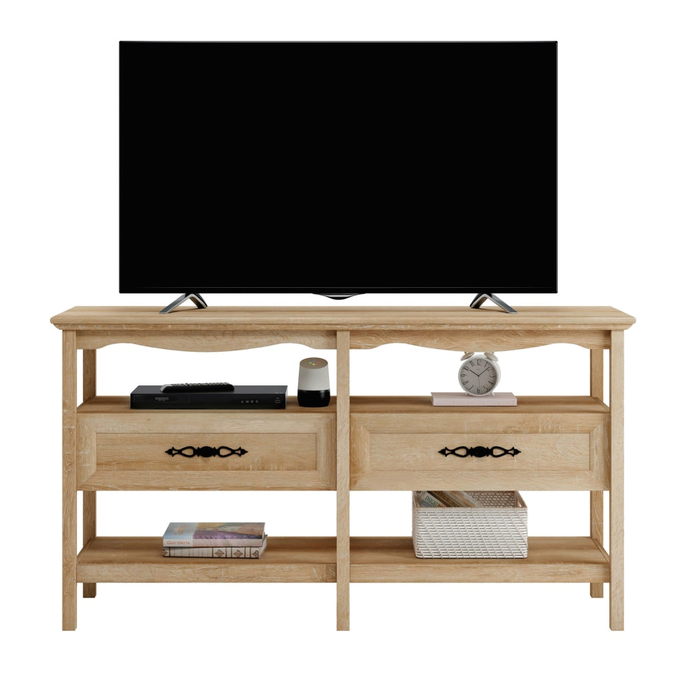 Sauder Adaline Cafe Entertainment Console, 33-1/2inH x 62-3/8inW x 18inD, Orchard Oak