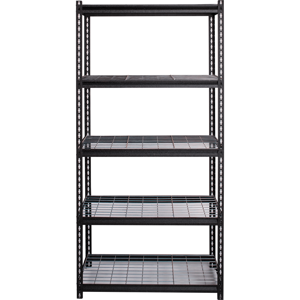 Lorell Wire Deck Shelving - 72in Height x 36in Width x 18in Depth - Recycled - Black - Steel - 1Each