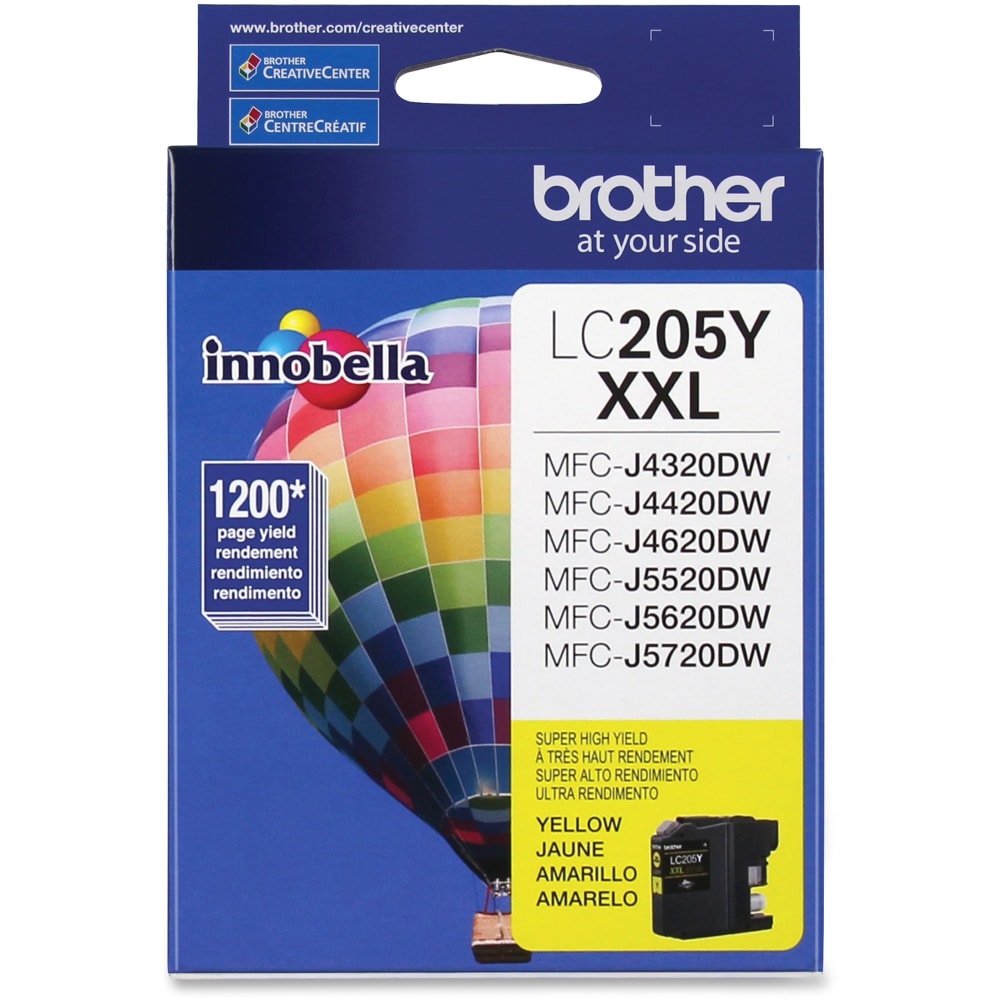 Brother LC205 Yellow Extra-High-Yield Ink Cartridge, LC205Y