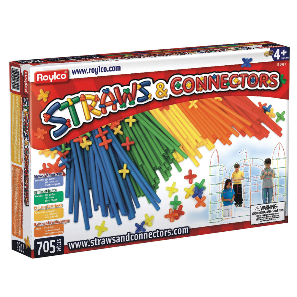 Roylco Straws & Connectors, Assorted Colors, 705 Pieces