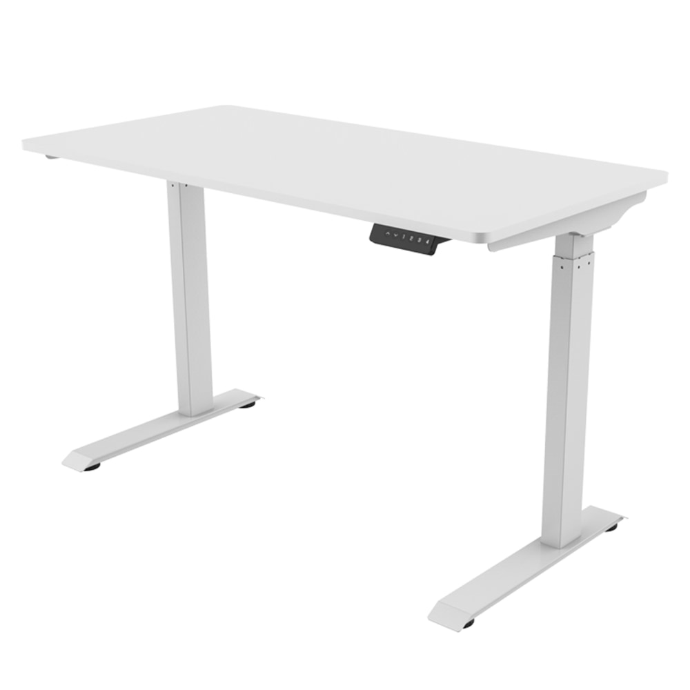 FlexiSpot E9 Quick-Install Metal Electric 48inW Height-Adjustable Standing Desk, White