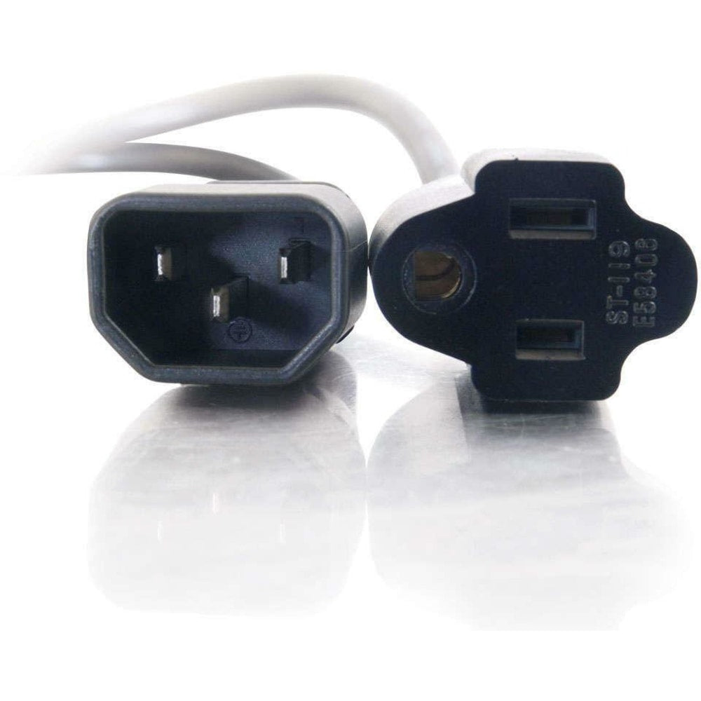 C2G 1ft Monitor Power Cord - 18 AWG - IEC320C14 to NEMA 5-15R - 1ft