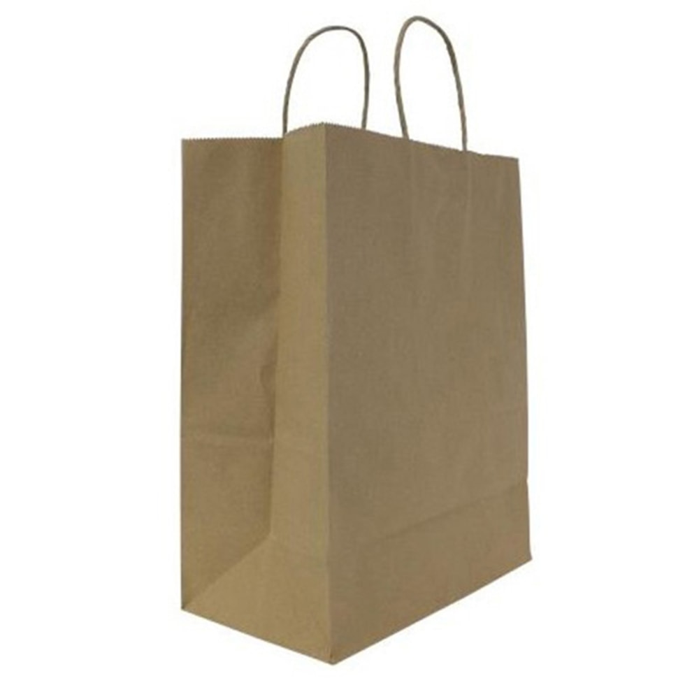 Karat Kraft Laguna Paper Shopping Bags, 13 3/8in x 5 3/8in x 9 1/2in, Brown, Case Of 250 Bags