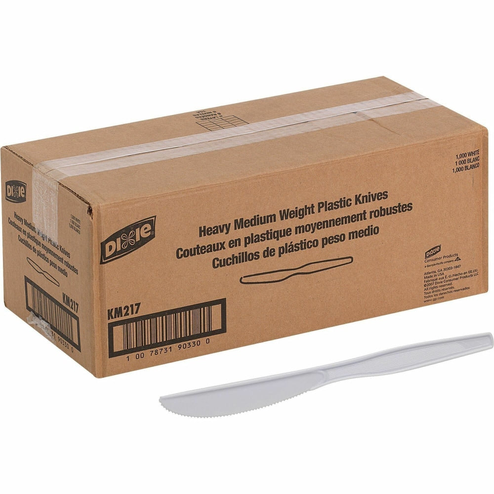 Dixie Heavy/Medium-Weight Knives, White, Pack Of 1,000