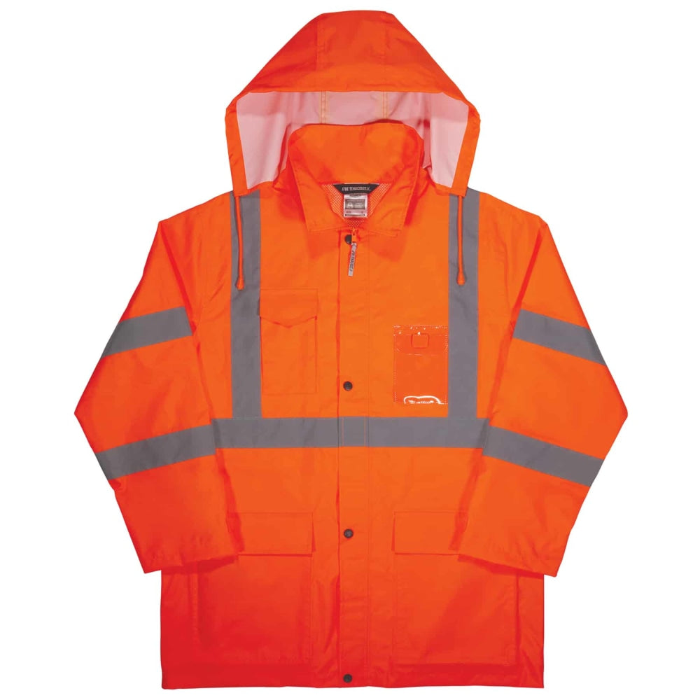 Ergodyne GloWear 8366 Lightweight Type R Class 3 High-Visibility Rain Jacket, 5X, Orange