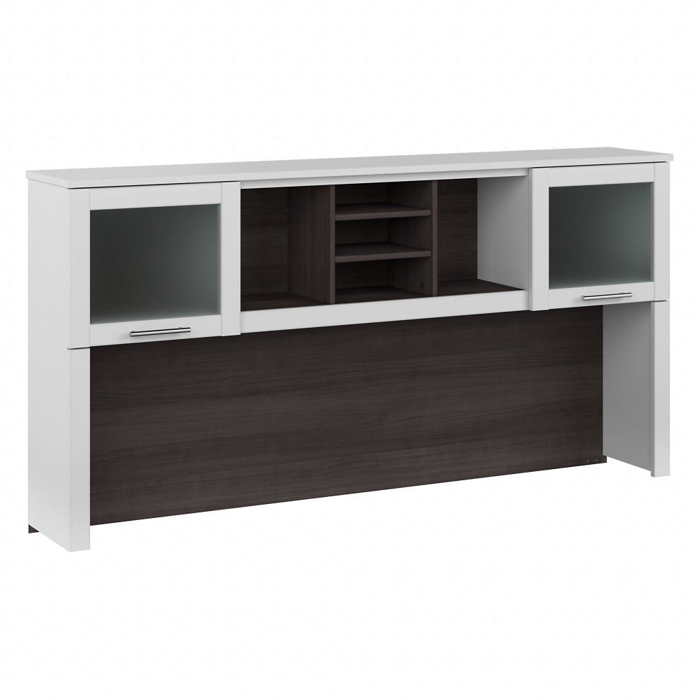 Bush Furniture Somerset 72inW Desk Hutch, Storm Gray/White, Standard Delivery