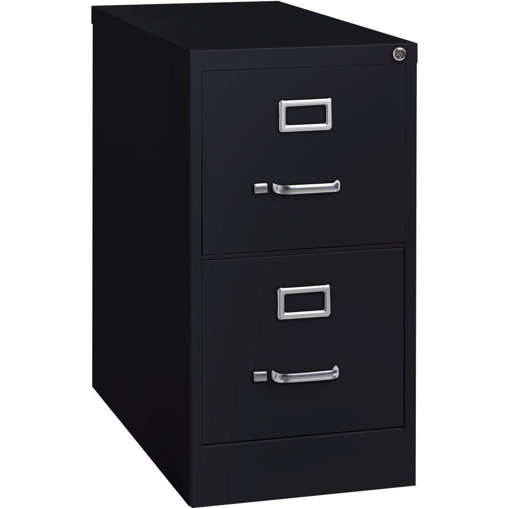 Lorell Fortress 25inD Vertical 2-Drawer File Cabinet, Black